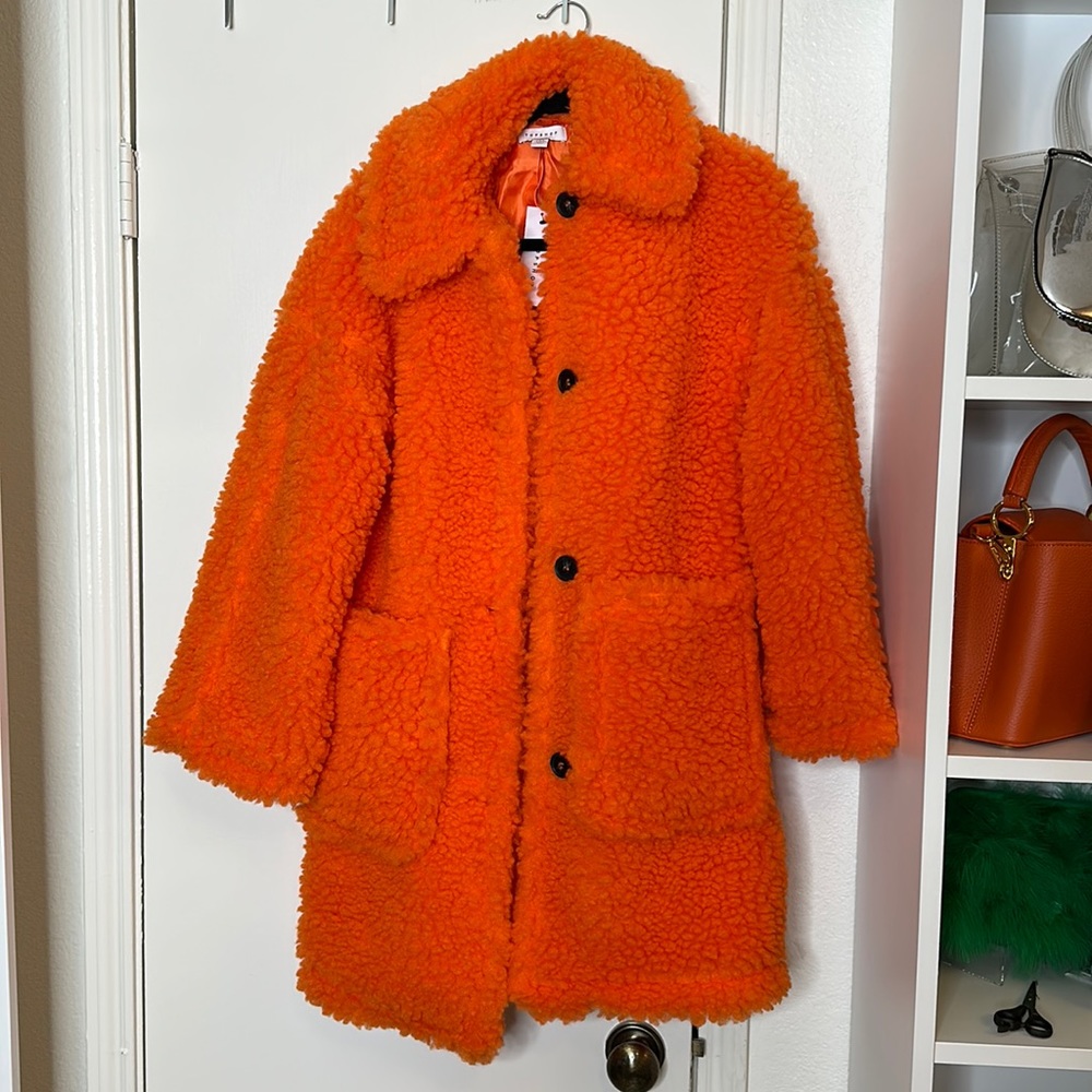 Orange borg coat from topshop NWT